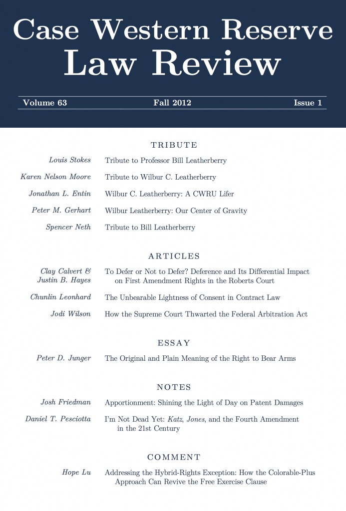 “Case Western Reserve Law Review” Debuts Tablet-friendly Issue ...