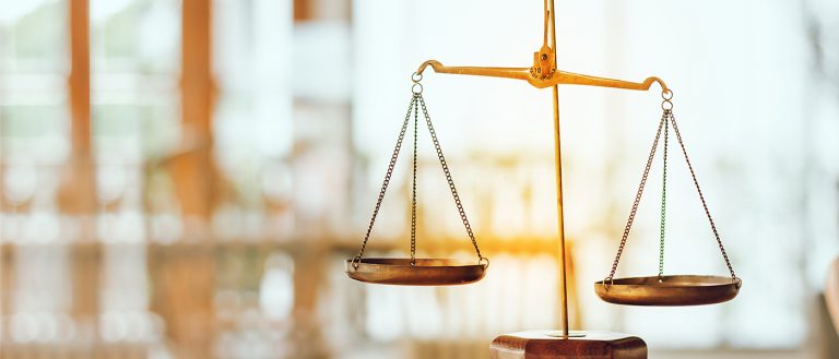 Court scales on a table