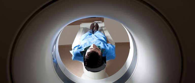a man in an MRI unit
