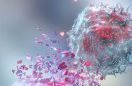 Photo illustration showing how immunotherapy can fight cancer cells