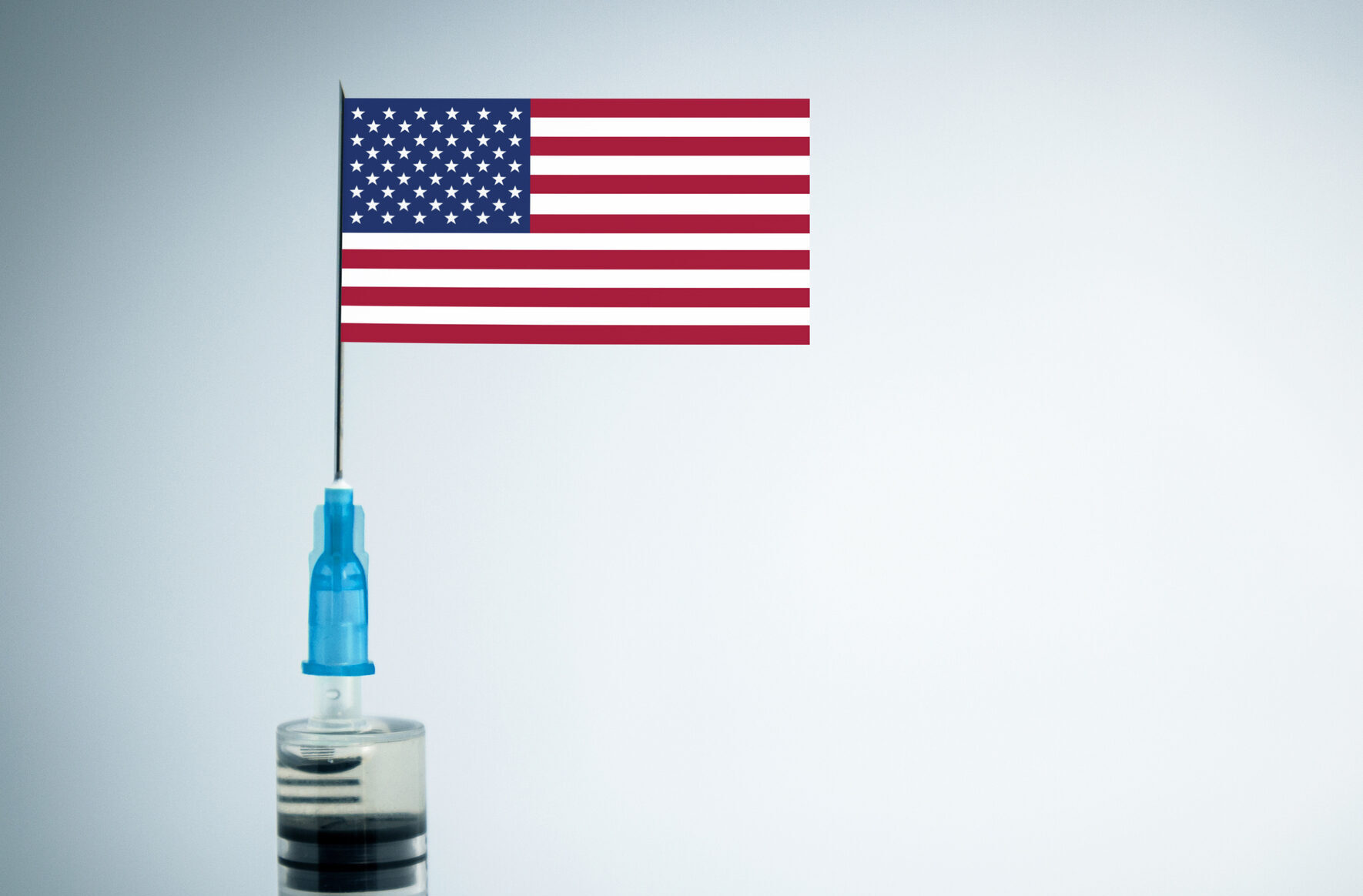 American Flag with syringe.