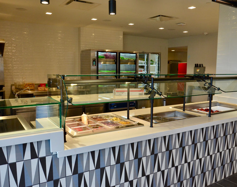 Photo of the salad bar in the redesigned Fribley Commons