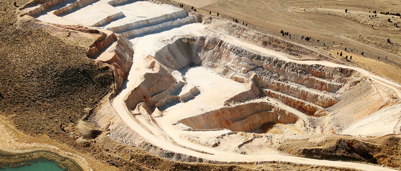 Aerial photo taken of a phosphate mine