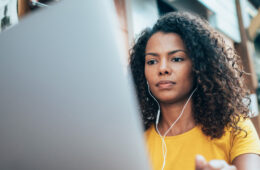 Photo of a woman on a laptop