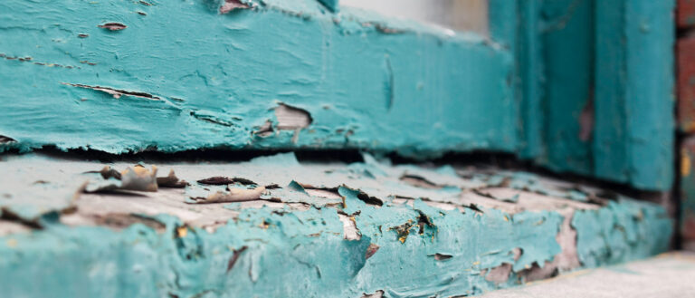 peeling lead paint from a house which is often the type that is not safe