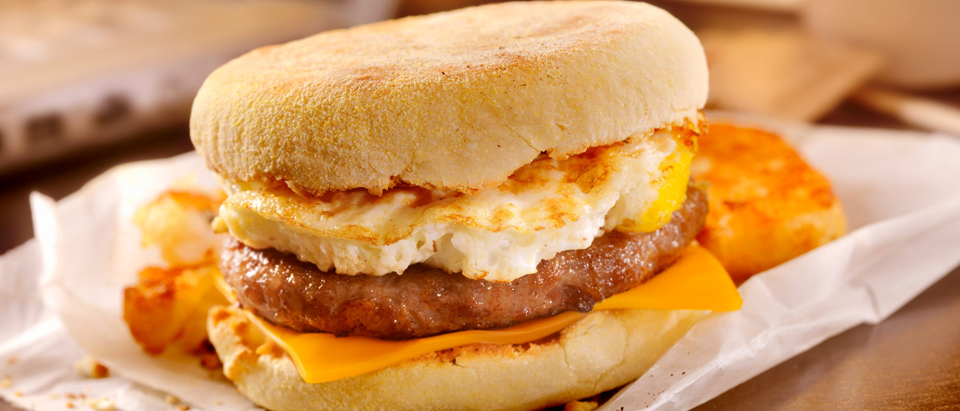 Photo of a breakfast sandwich