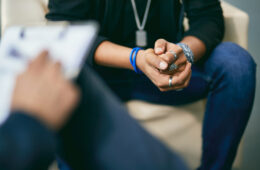 Unknown person speaks with an advocate