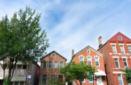 Photo of a row of old homes