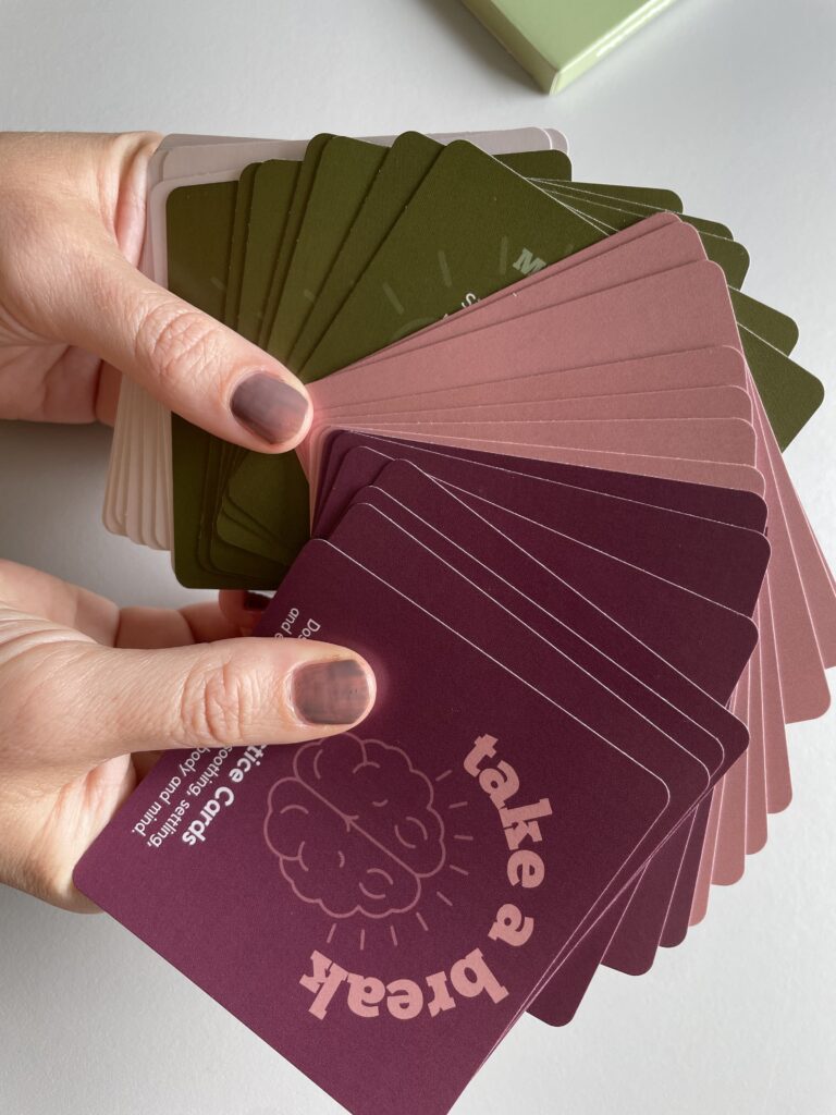 Photo of the Take a Break deck of micropractice cards.