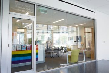An exterior view of the LGBT Center in the Tink