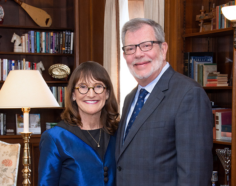 Photo of President Eric Kaler and Karen Kaler at Harcourt House