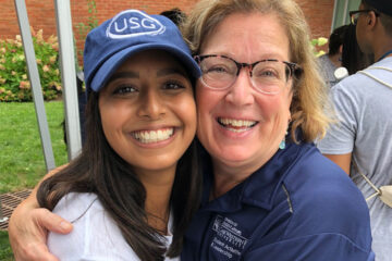 Maya Rao (CWR '19), former Undergraduate Student Government president, with Colleen Barker-Williamson