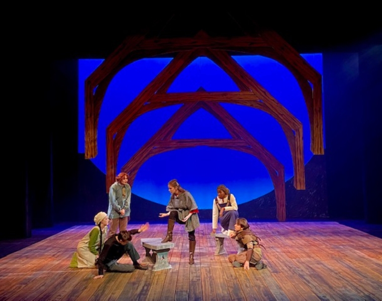 Photo of cast members performing during Cymbeline