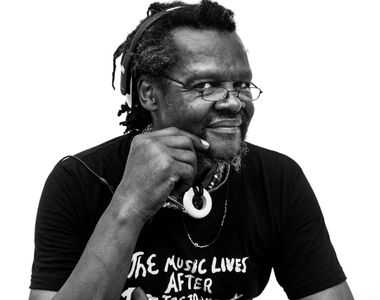 Black and white photo of Lonnie Holley captured by Tamir Khalifa