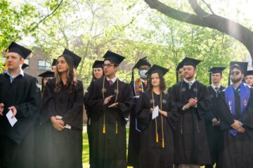 Photo of lined up CWRU graduates