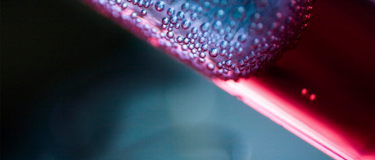 close-up photograph of a test tube of blood