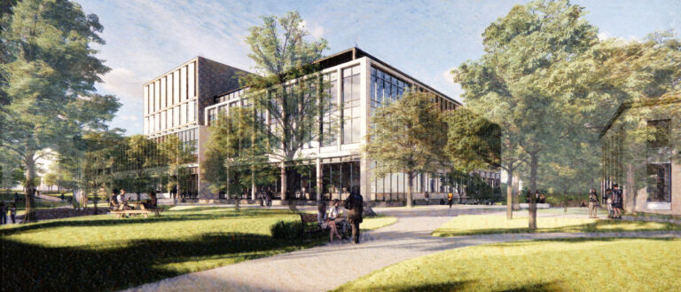 Photo rendering of the new Interdisciplinary Science and Engineering Building