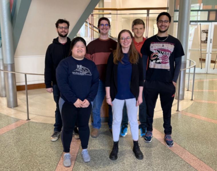 Photo of six CWRU students who provided hands-on experiences to Tri-C students