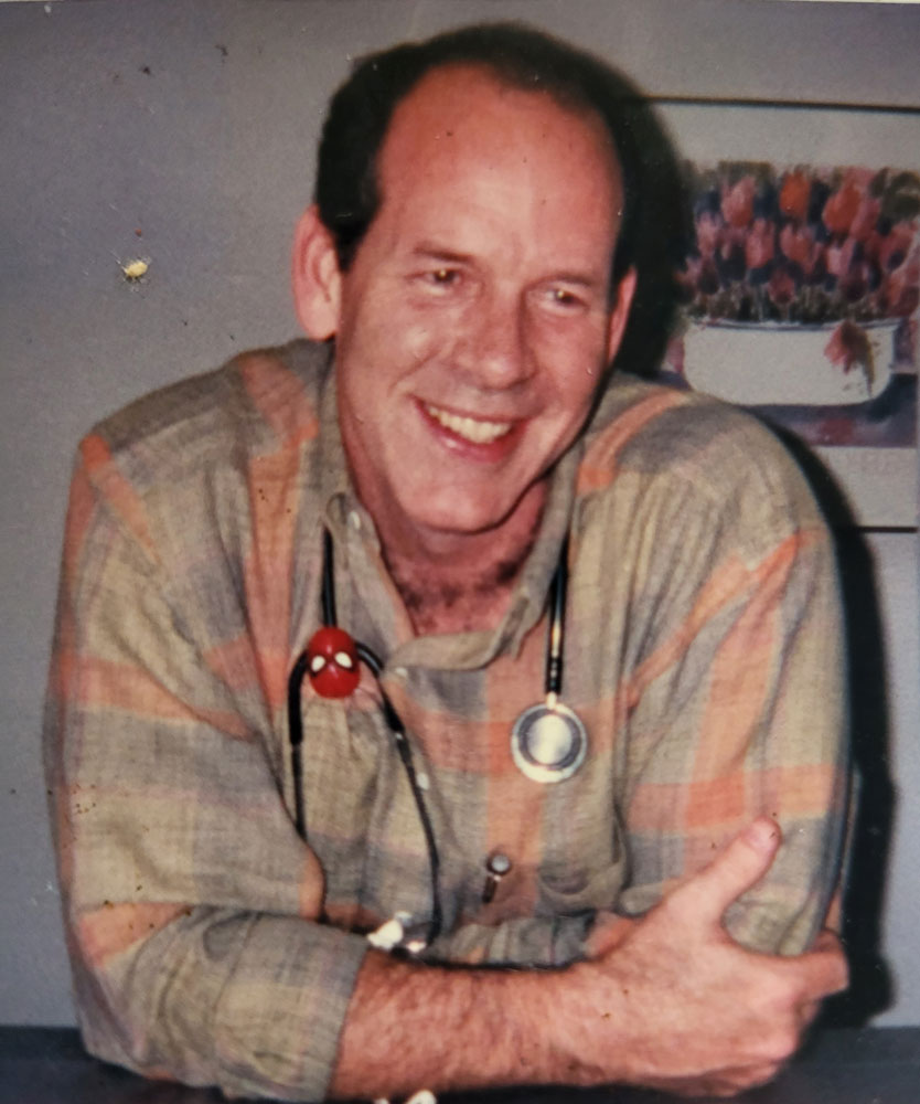 Photo of Scott Frank with a stethoscope around his neck