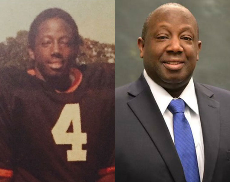 Composite image of then-and-now photos of TJ Shelton