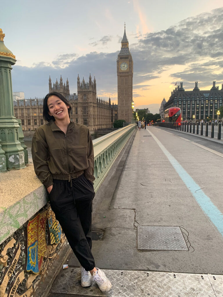 Photo of Victoria Zhao posing for a photo in London