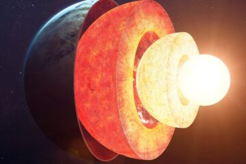3D Illustration of the Earth's core. Elements of this image furnished by NASA