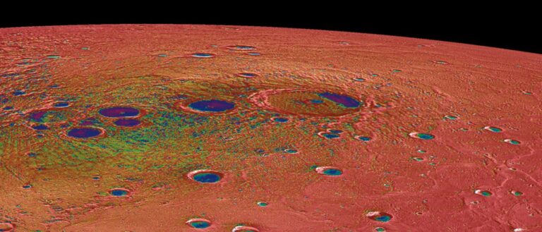 Image of Mercury hollows from NASA's MESSENGER mission