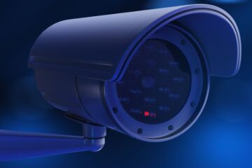 Close up of a surveillance camera