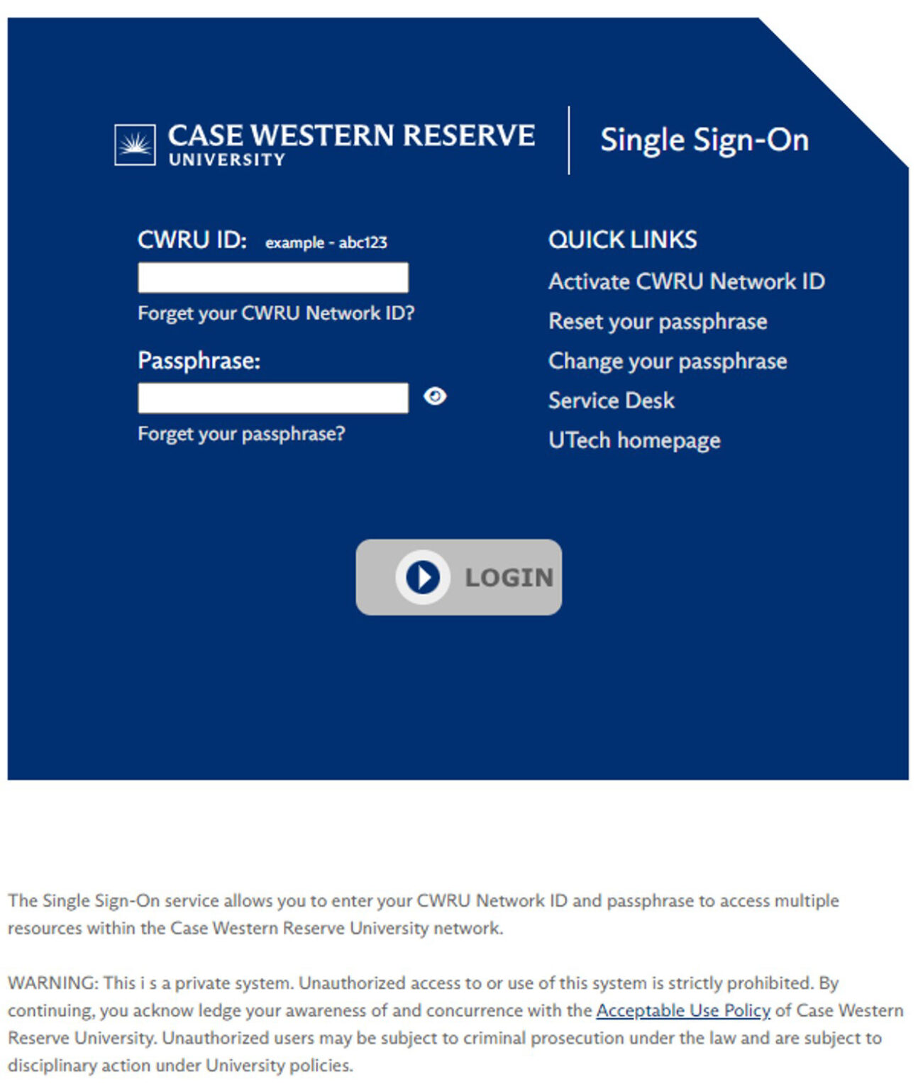 CWRU’s Single SignOn page to have new appearance Aug. 16