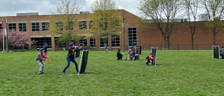 Members of the CWRU community play during Nerf Games
