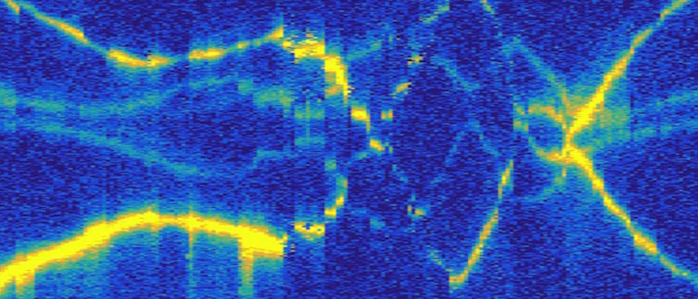 image showing yellow lines on blue background to illustrate quantum sensing