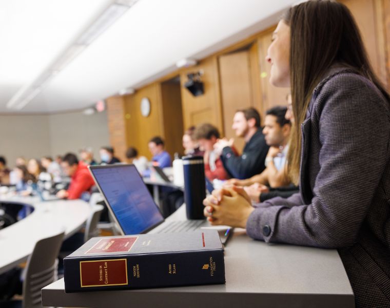 Photo of a law student in a class captured by FJ Gaylor.