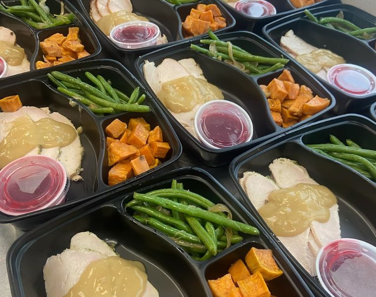 Close up of Thanksgivng meals provided by Plum Market Kitchen