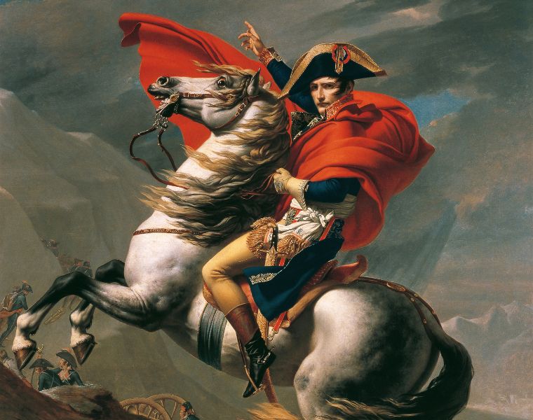 Bonaparte crossing the Grand-Saint-Bernard is an equestrian portrait of Napoleon Bonaparte then First Consul, produced by Jacques-Louis David between 1800 and 1803.Courtesy of Getty Images.