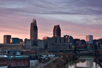 Sunset in downtown Cleveland. Courtesy of Getty Images