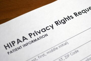 Close up of a HIPAA Privacy Rights Request form