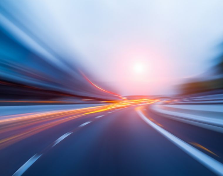 Motion blurred image of traffic in the highway