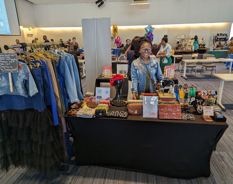Photo of a vendor from CWRU's Black Business Expo.