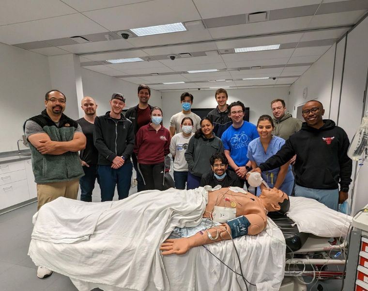 Photo of CWRU medical students participating in a simulation course.
