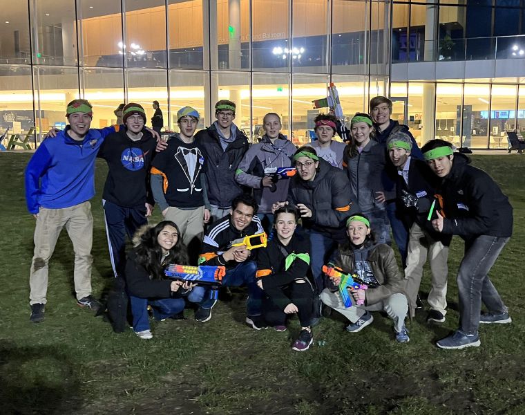Participants of Humans vs. Zombies game at CWRU.