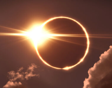 Photo of the moon covering the sun during a total solar eclipse