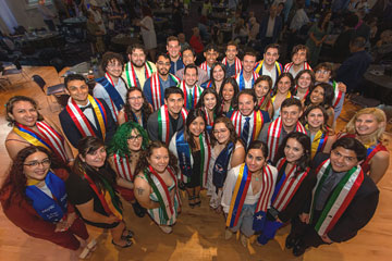 Photo of graduating Latine students during a previous year's celebration