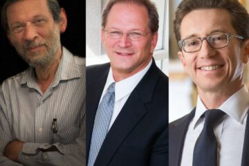 Compilation photo of Hillel Chiel, Mitch Drumm and Jonathan S. Stamler.