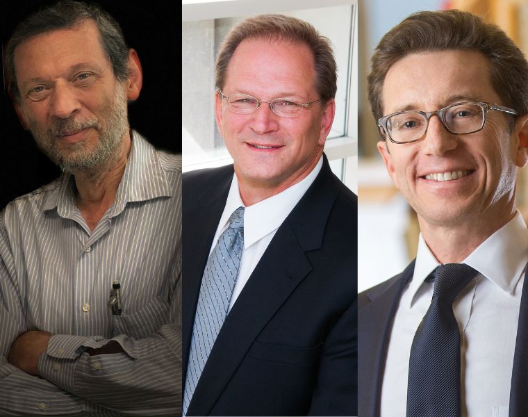 Compilation photo of Hillel Chiel, Mitch Drumm and Jonathan S. Stamler.