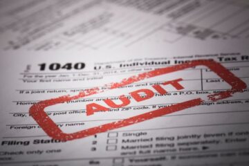 Photo of a 1040 income tax audit form