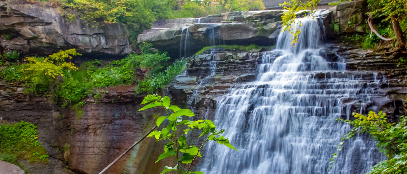 Brandywine Falls in Cuyahoga Valley National Park in central Ohio near Cleveland. Photography by Getty Images.