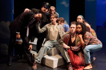 CWRU MFA students perform on stage in a production.