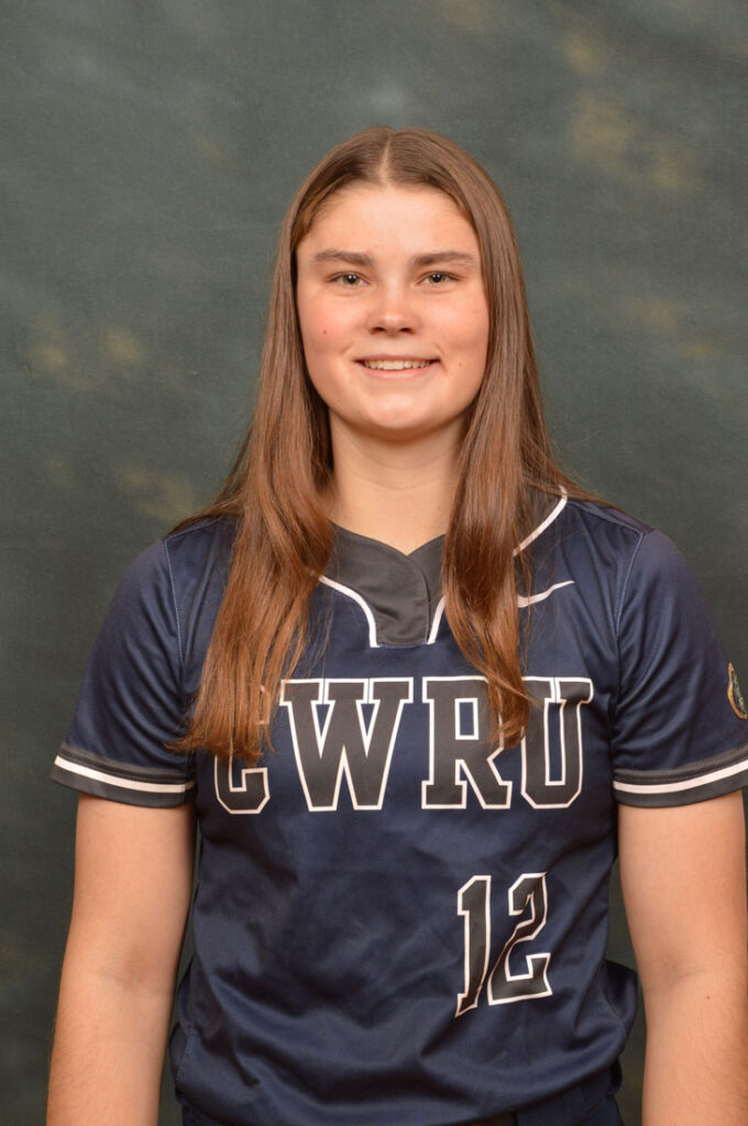 Photo of Karen Potts in her softball uniform