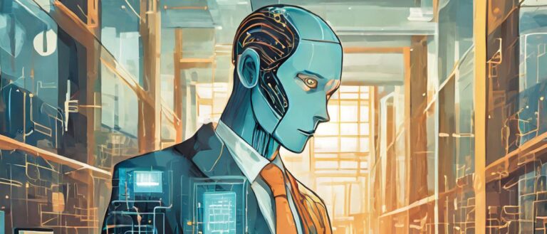 Illustration of artificial intelligence businessman