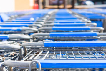 Rows of shopping carts